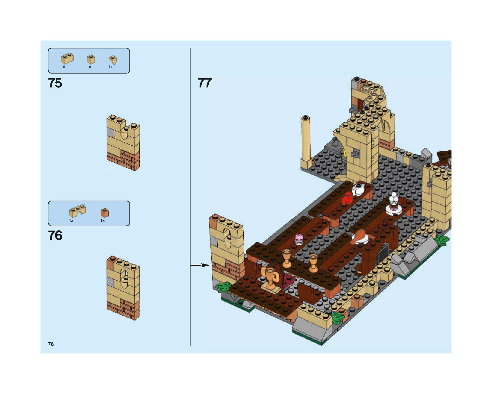 Hogwarts Great Hall 75954 LEGO information LEGO instructions 76 page