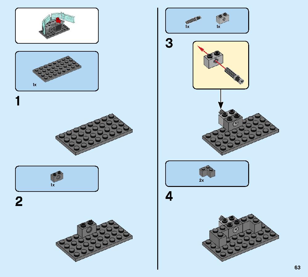 Iron Man Hall of Armour 76125 LEGO information LEGO instructions 63 page