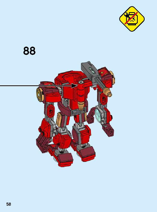 Iron Man Mech 76140 LEGO information LEGO instructions 58 page