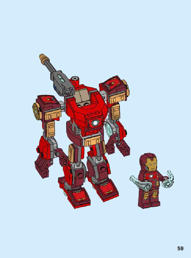 Iron Man Mech 76140 LEGO information LEGO instructions 59 page