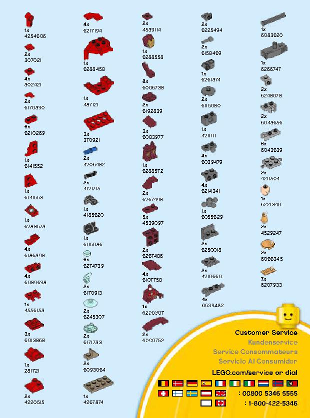 Iron Man Mech 76140 LEGO information LEGO instructions 63 page