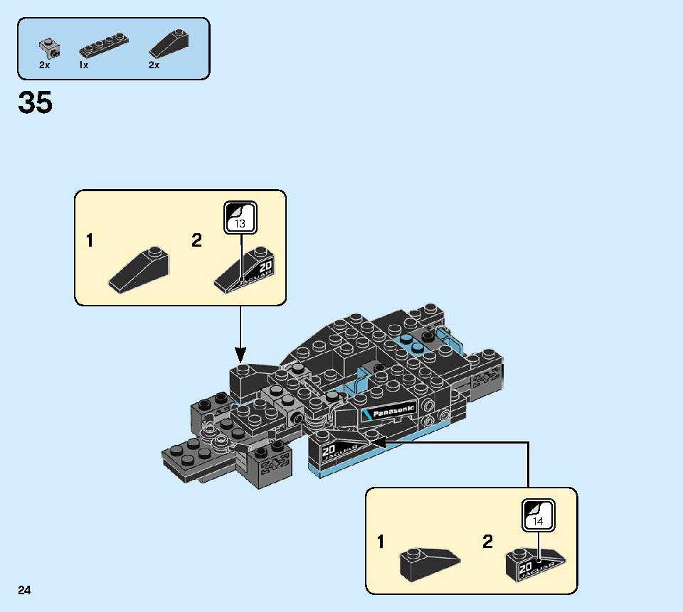 Formula E Panasonic Jaguar Racing GEN2 car & Jaguar I-PACE eTROPHY 76898 LEGO information LEGO instructions 24 page