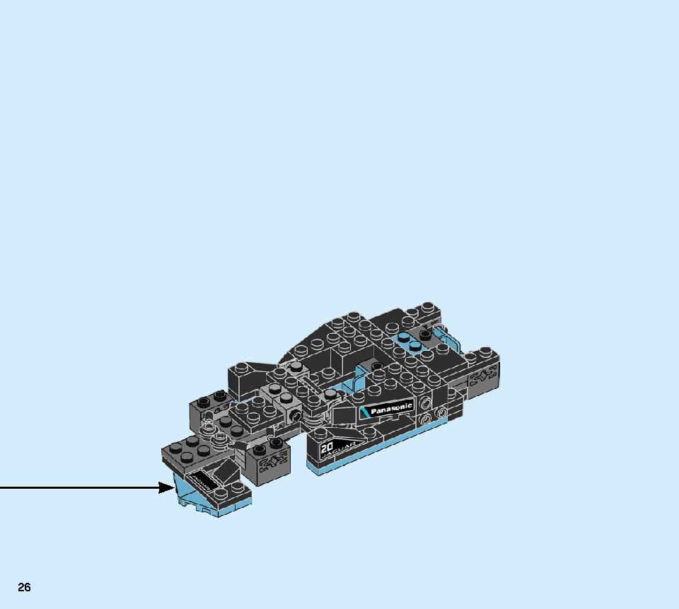 Formula E Panasonic Jaguar Racing GEN2 car & Jaguar I-PACE eTROPHY 76898 LEGO information LEGO instructions 26 page