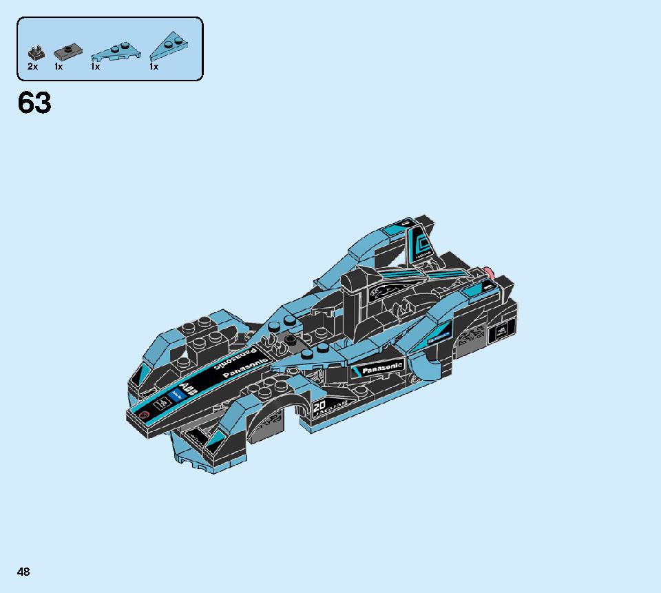 Formula E Panasonic Jaguar Racing GEN2 car & Jaguar I-PACE eTROPHY 76898 LEGO information LEGO instructions 48 page