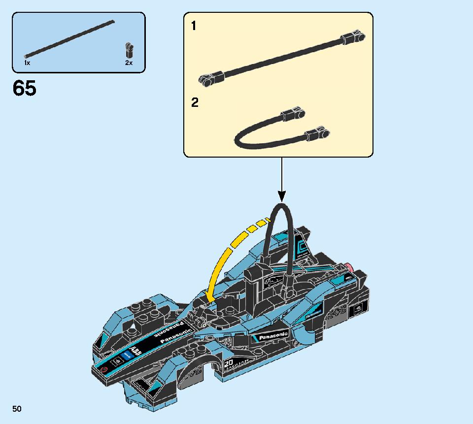 Formula E Panasonic Jaguar Racing GEN2 car & Jaguar I-PACE eTROPHY 76898 LEGO information LEGO instructions 50 page