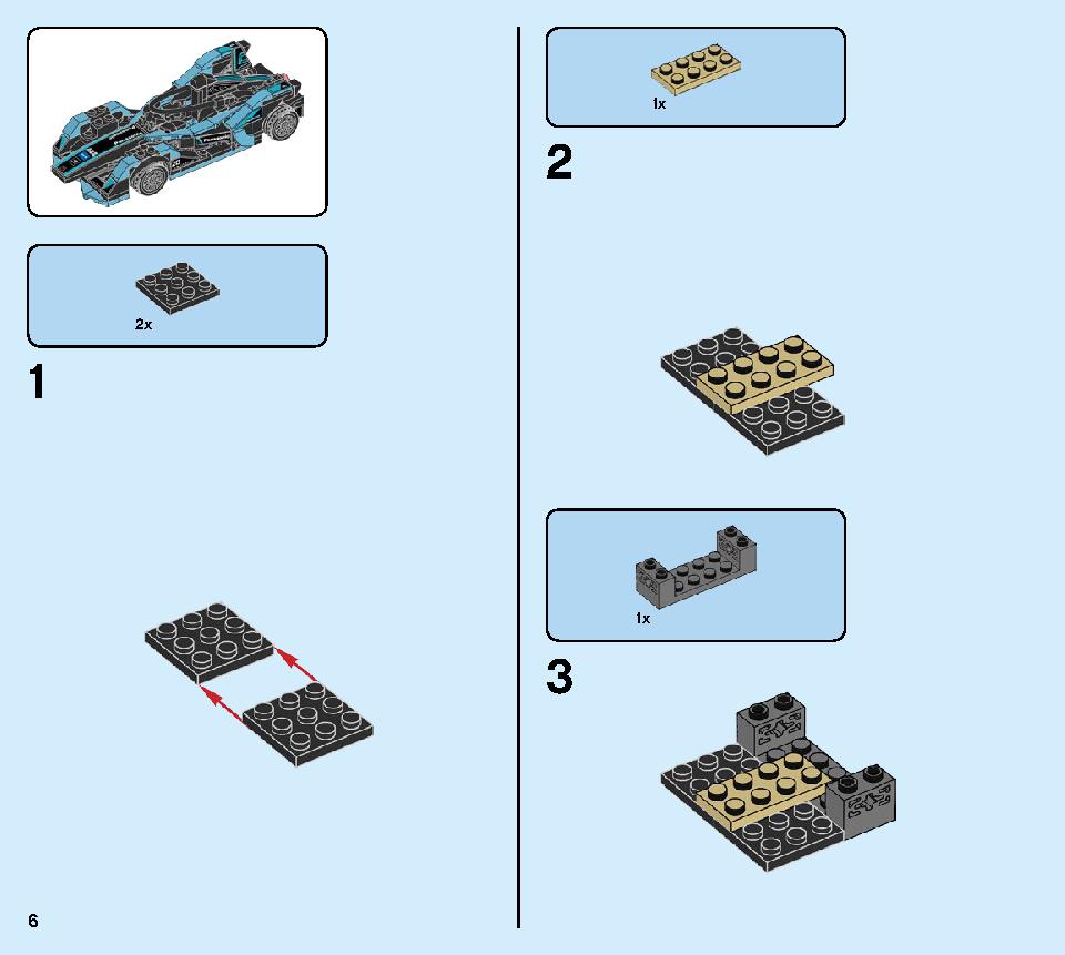 Formula E Panasonic Jaguar Racing GEN2 car & Jaguar I-PACE eTROPHY 76898 LEGO information LEGO instructions 6 page