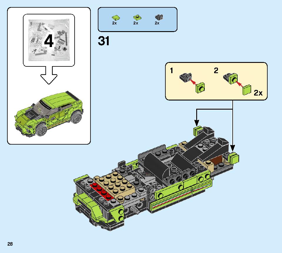 Lamborghini Urus ST-X & Lamborghini Huracán Super Trofeo EVO 76899 LEGO information LEGO instructions 28 page