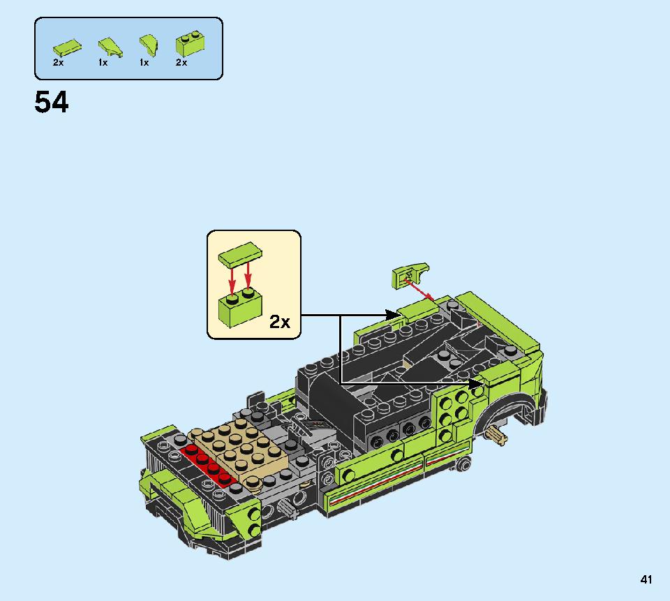 Lamborghini Urus ST-X & Lamborghini Huracán Super Trofeo EVO 76899 LEGO information LEGO instructions 41 page