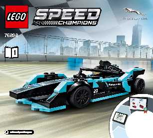 76898 Formula E Panasonic Jaguar Racing GEN2 car & Jaguar I-PACE eTROPHY LEGO information LEGO instructions LEGO video review