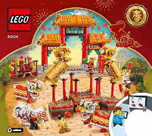 80104 Lion Dance LEGO information LEGO instructions LEGO video review